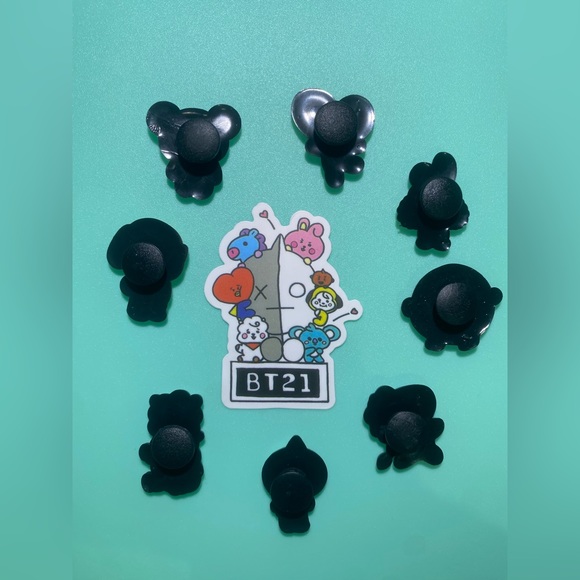 New set of 8 BT21 Jibbitz- BTS Shoe Charms for CROCS- OS- NWOT - Picture 2 of 4